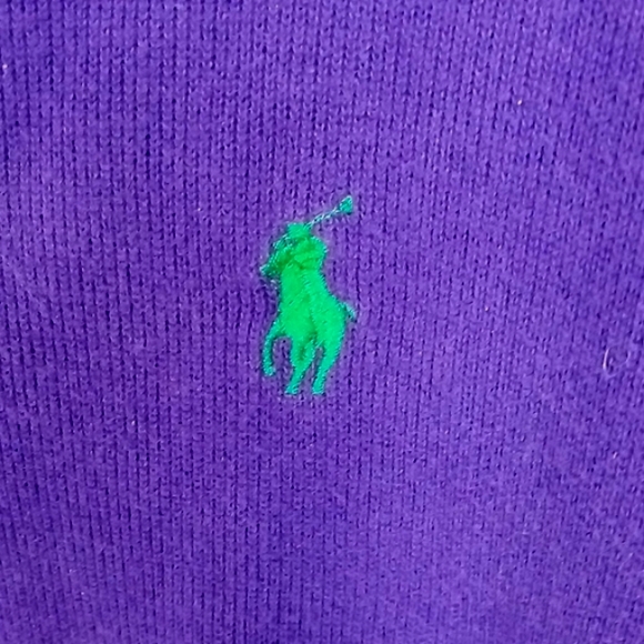 Ralph Lauren Royal Purple 1/4 Zip Pullover Sweater Size XL EUC - Picture 3 of 6